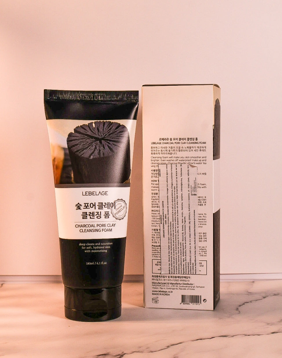 LEBELAGE CHARCOAL PORE CLAY CLEANSING FOAM 180ML