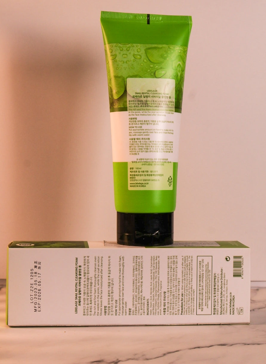 LEBELAGE SNAIL CLEANSING FOAM 180ML