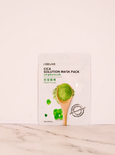Lebelage Cica Solution Mask Pack - Mascarilla Calmante de Centella (10 piezas)