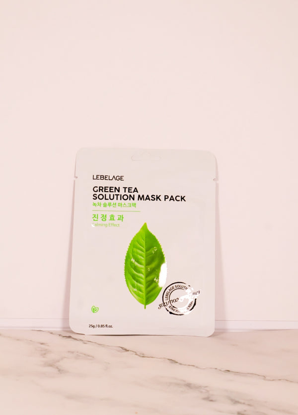 Lebelage Green Tea Solution Mask Pack - Mascarilla Purificante de Te Verde (10 piezas)