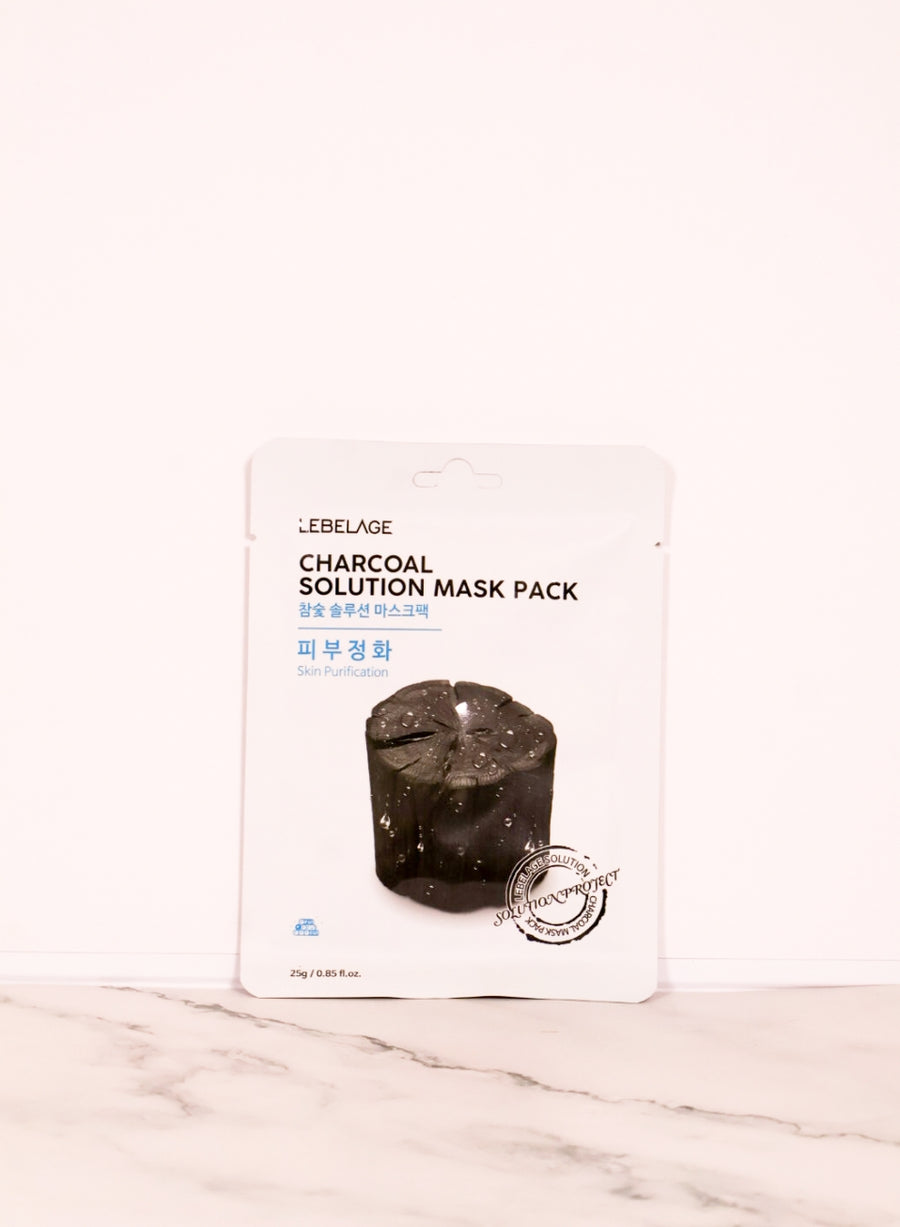 Lebelage Charcoal Solution Mask Pack - Mascarilla de Carbon (10 piezas)
