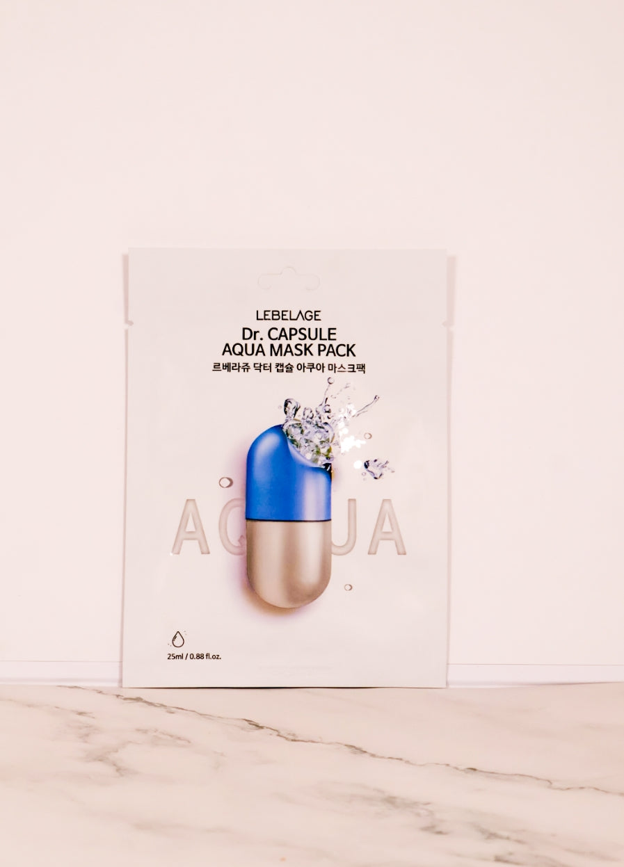 Lebelage Dr. Capsule Aqua Mask Pack - Mascarilla Hidratante (10 piezas)
