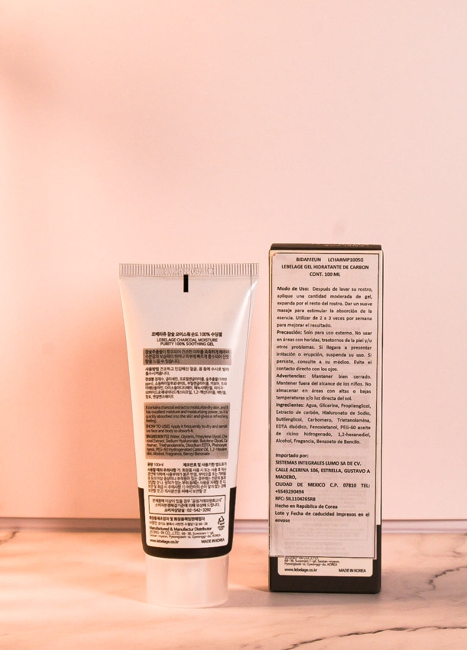 LEBELAGE CHARCOAL MOISTURE PURITY 100% SOOTHING GEL 100ML